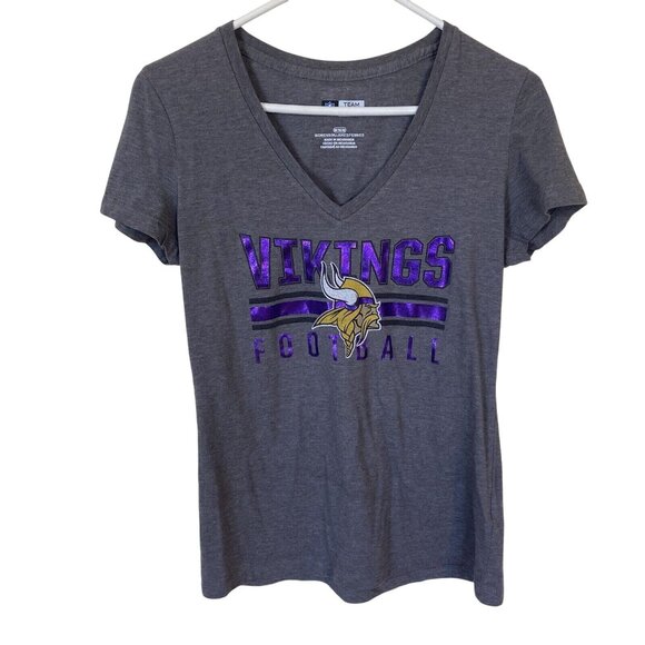 Team Apparel Medium Women Short Sleeve T-shirt Vikings Football Graphic - Picture 1 of 7
